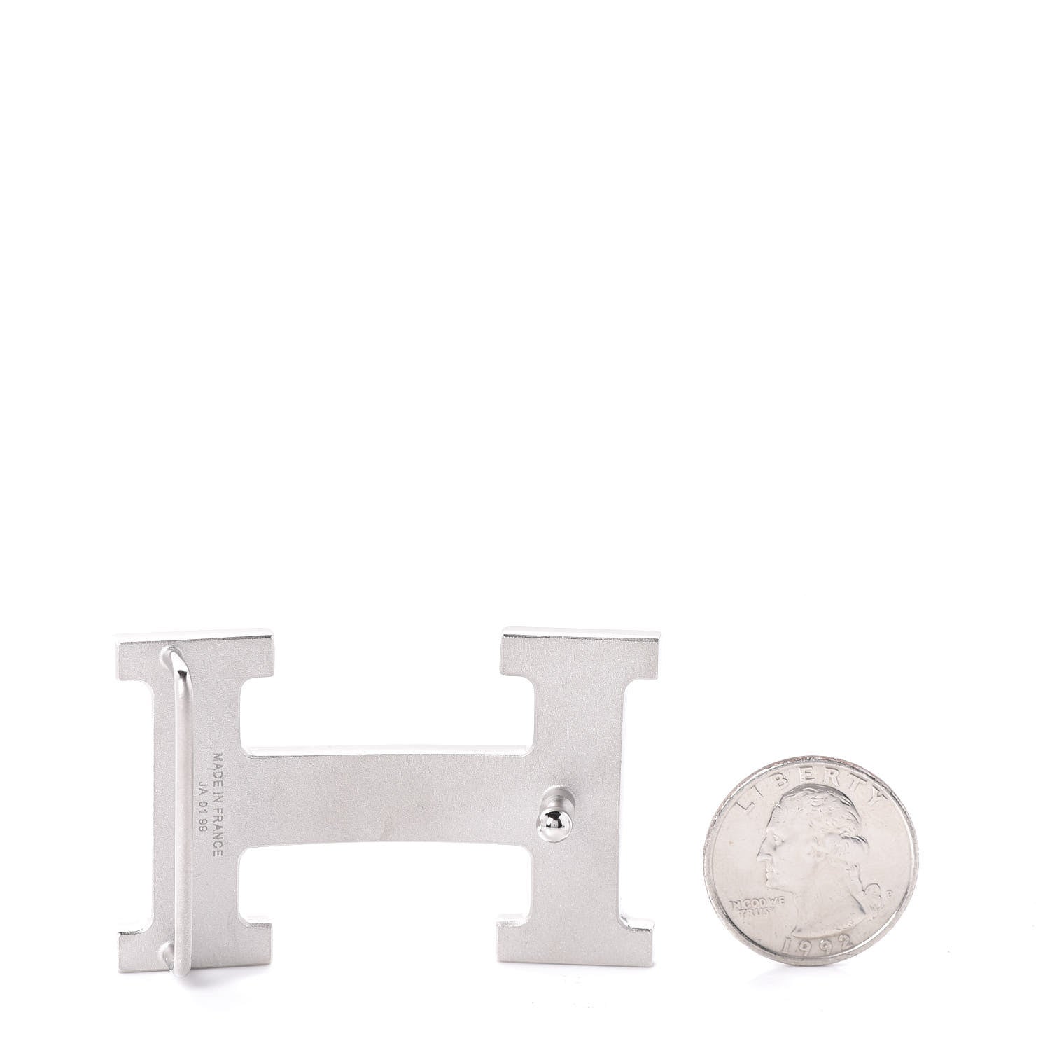 Hermes Palladium Strie 32mm H Belt Buckle 2 of 4