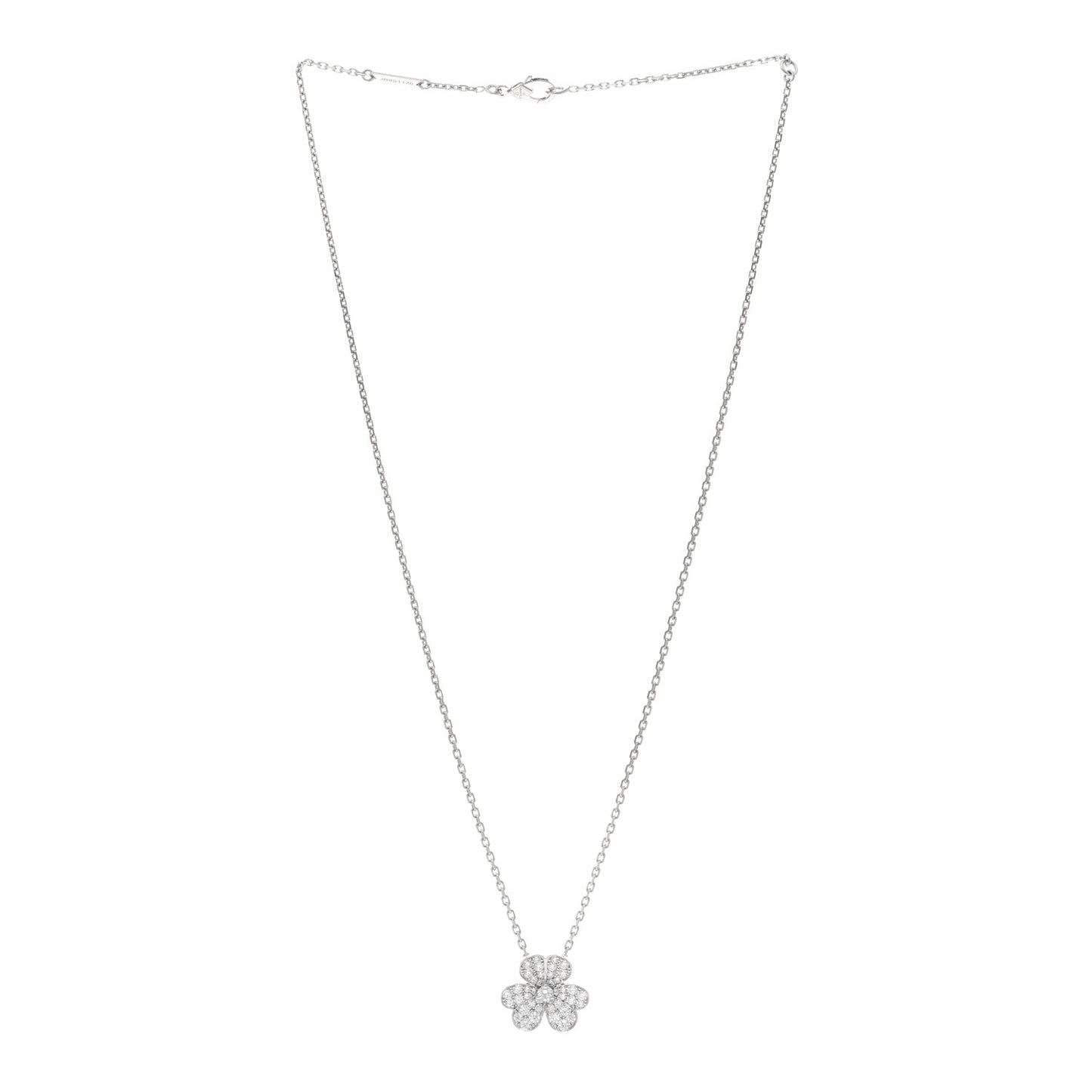 18K White Gold Diamond Small Frivole Pendant Necklace