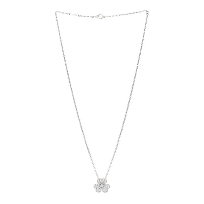 Van Cleef & Arpels 18K White Gold Diamond Small Frivole Pendant Necklace 3 of 5