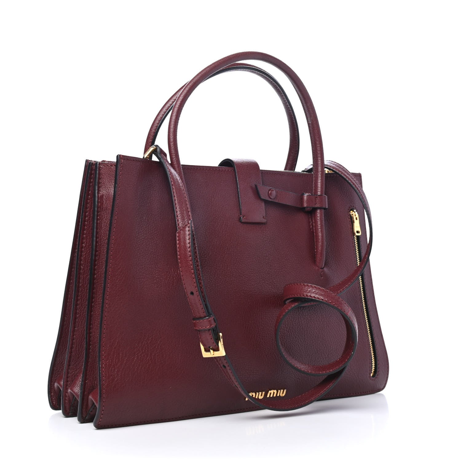 Miu Miu Goatskin Madras Tote Ribes 2 of 4