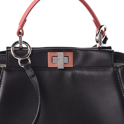 Fendi Nappa Colorblock Mini Peekaboo Iconic Satchel Black White Ecstasy 10 of 10