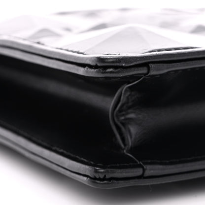 Christian Dior Calfskin Macrocannage Diamond Caro Zipped Pouch With Chain Black 12 of 13