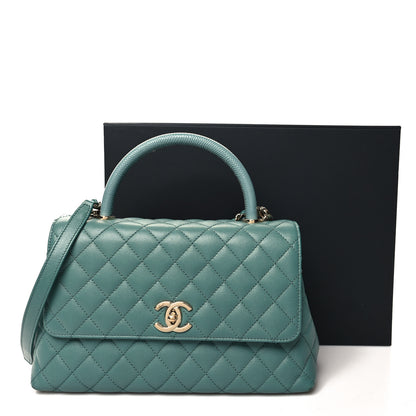 Chanel Caviar Quilted Small Coco Handle Flap Green 11 of 11