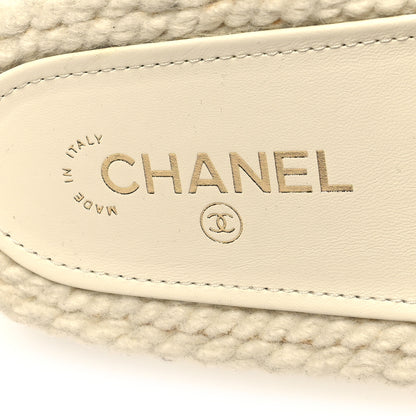 Chanel Braided Knit CC Mules 39 Ecru 8 of 9