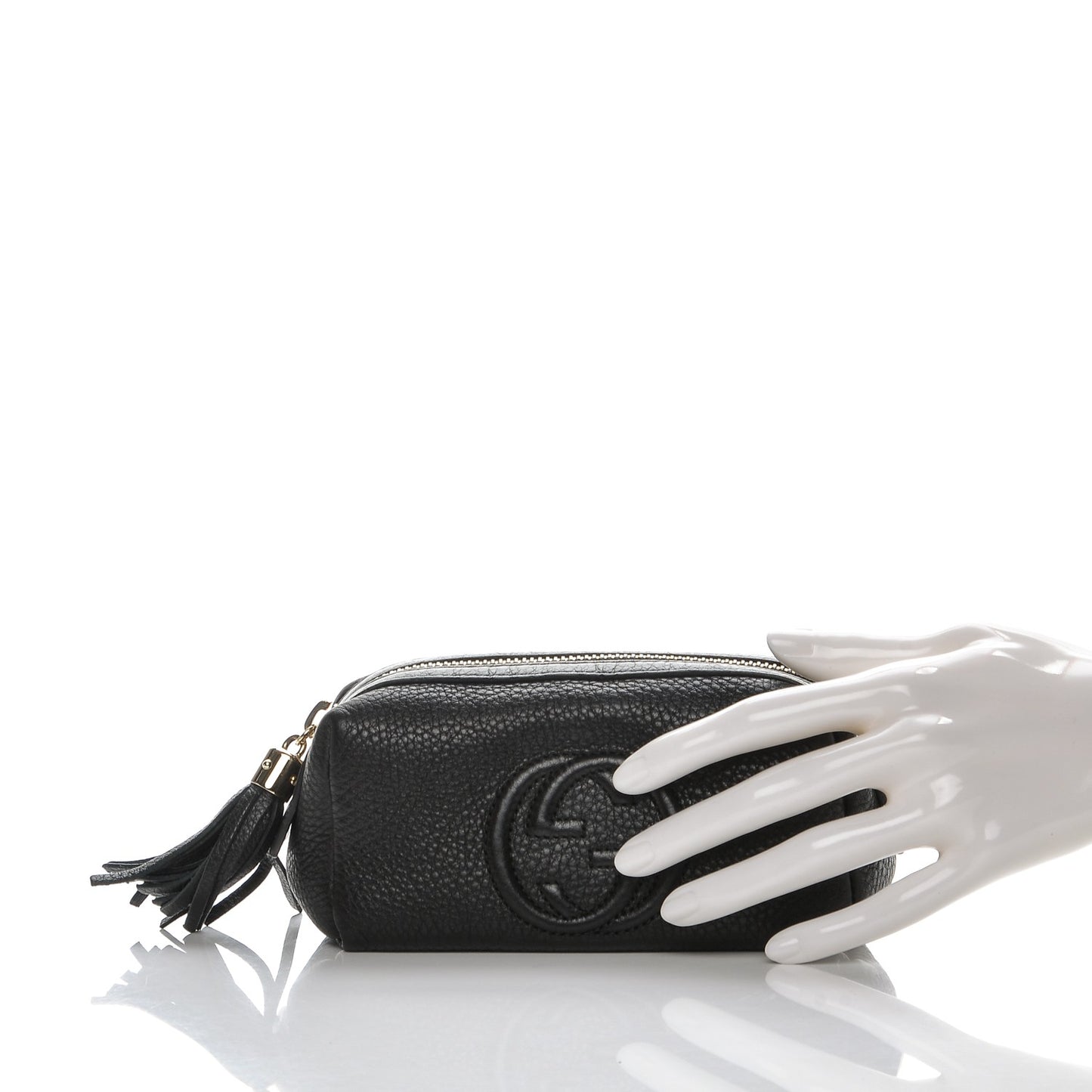 Pebbled Calfskin Soho Small Cosmetic Case Black