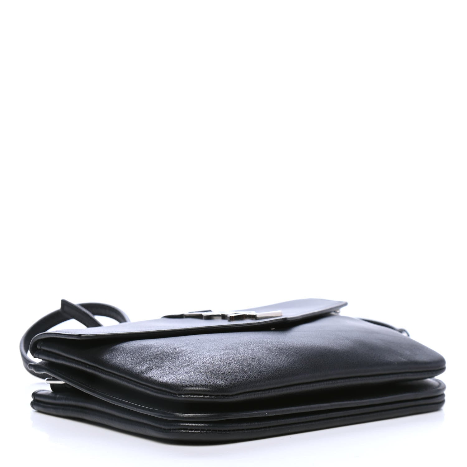 Saint Laurent Calfskin Monogram Tri Pocket Crossbody Bag Black 3 of 5