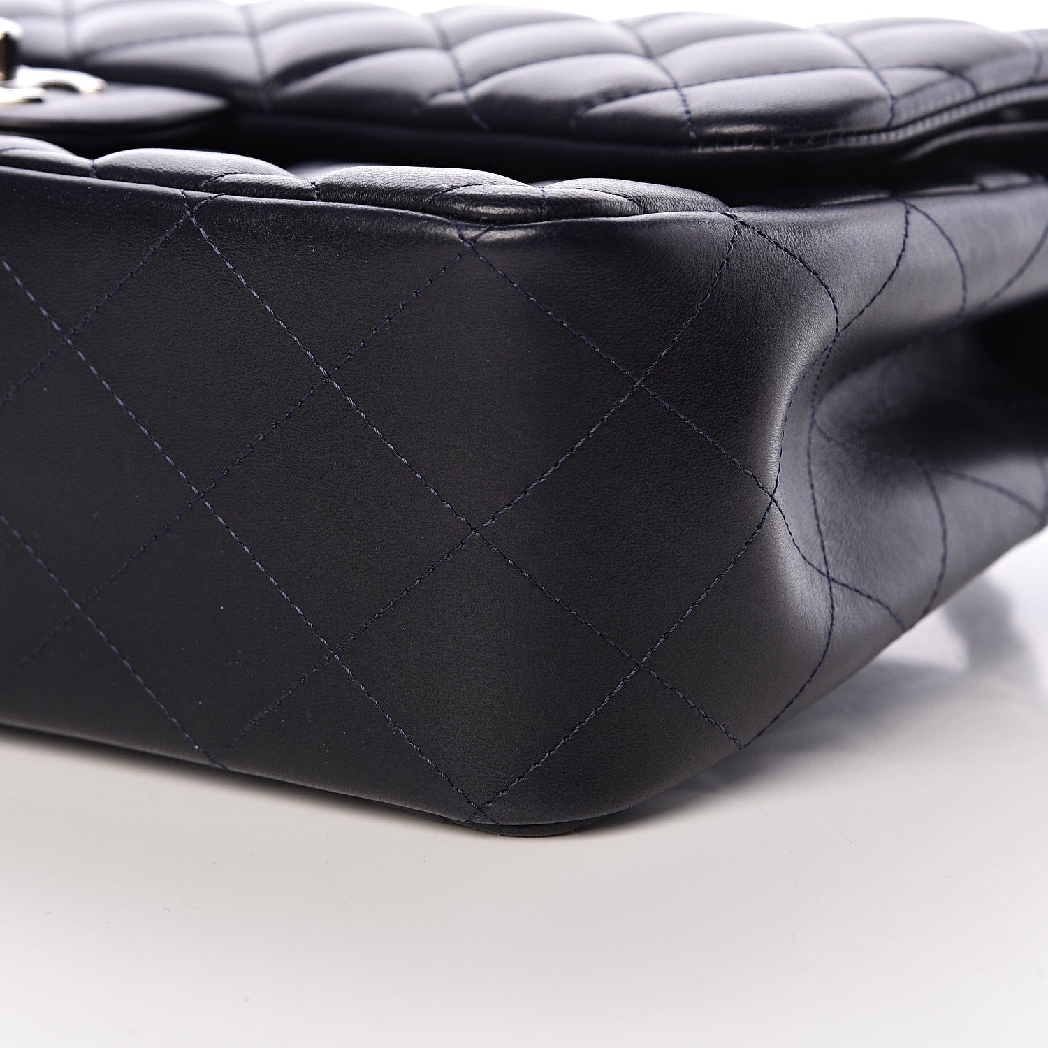 Chanel Lambskin Quilted Jumbo Double Flap Navy 12 of 15