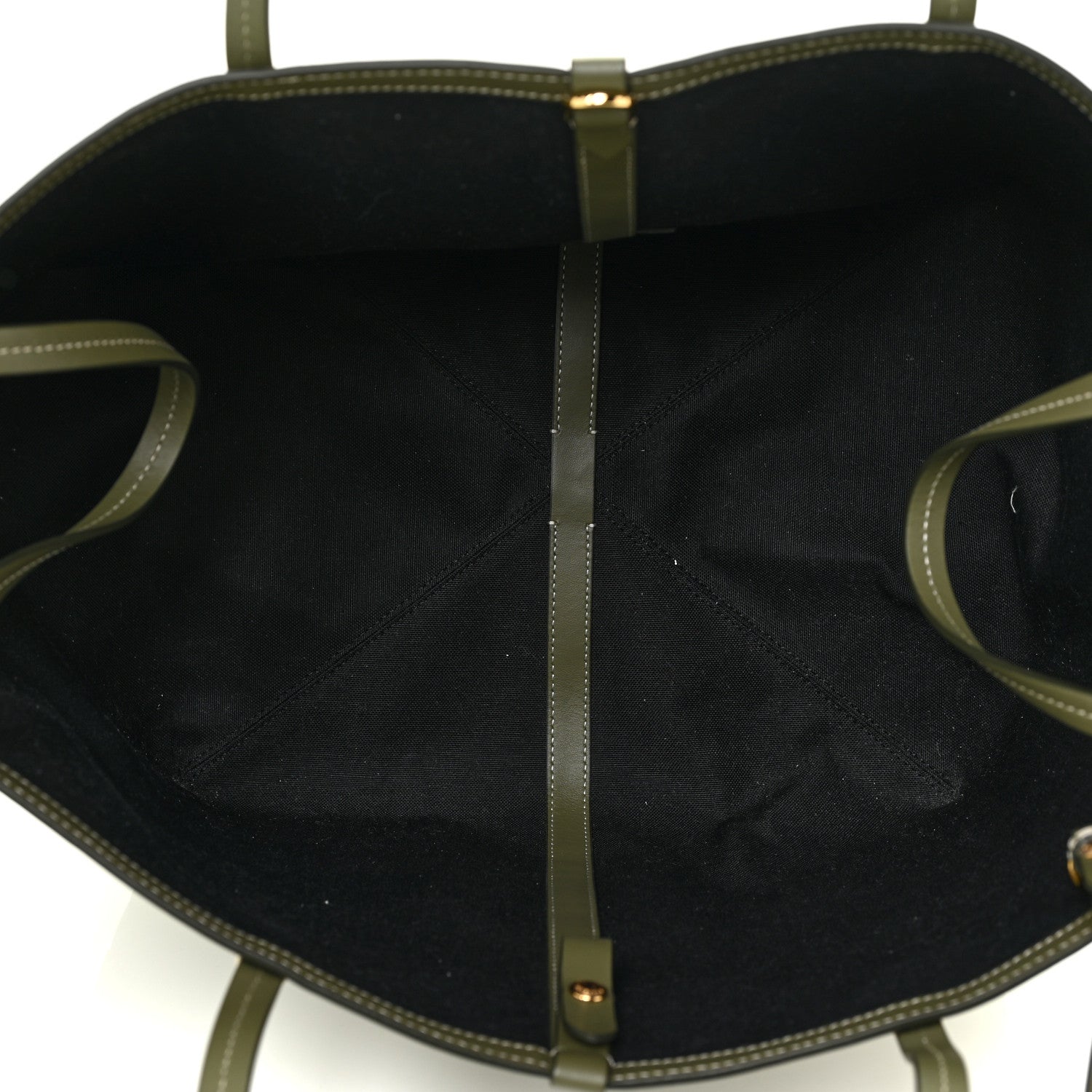 Burberry Cotton Canvas Horseferry Print Tote Dark Fern Green 5 of 8