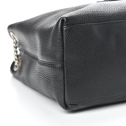 Gucci Pebbled Calfskin Studded Medium Soho Chain Shoulder Bag Black 8 of 13