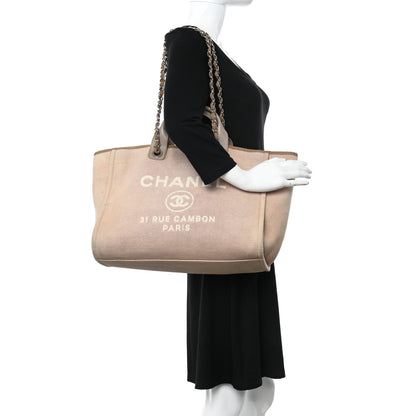 Chanel Canvas Large Deauville Tote Ecru 2 of 15