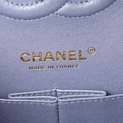 Chanel Iridescent Lambskin Quilted Medium Double Flap Light Purple 6 of 11