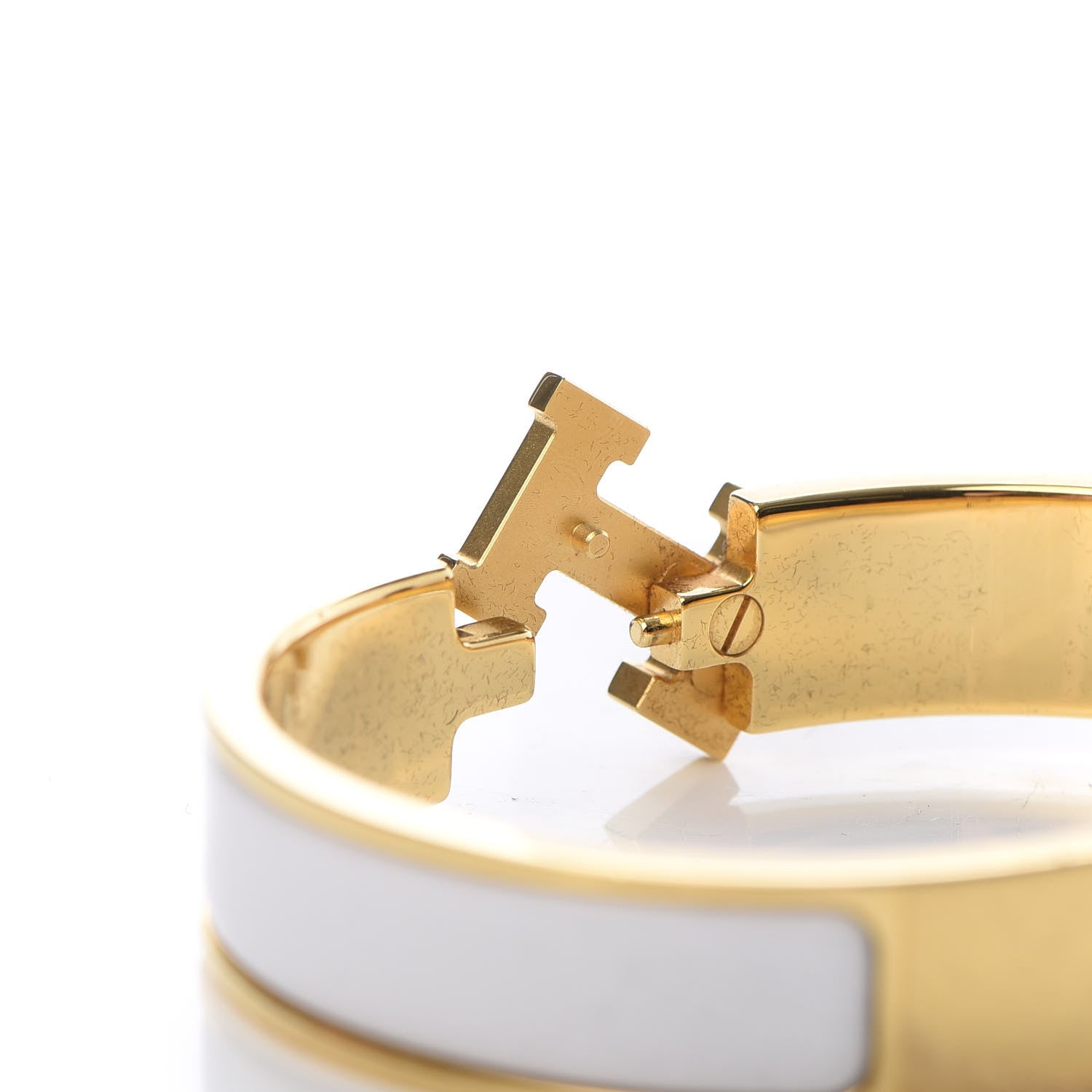 Hermes Enamel Narrow Clic Clac H Bracelet PM White 5 of 6