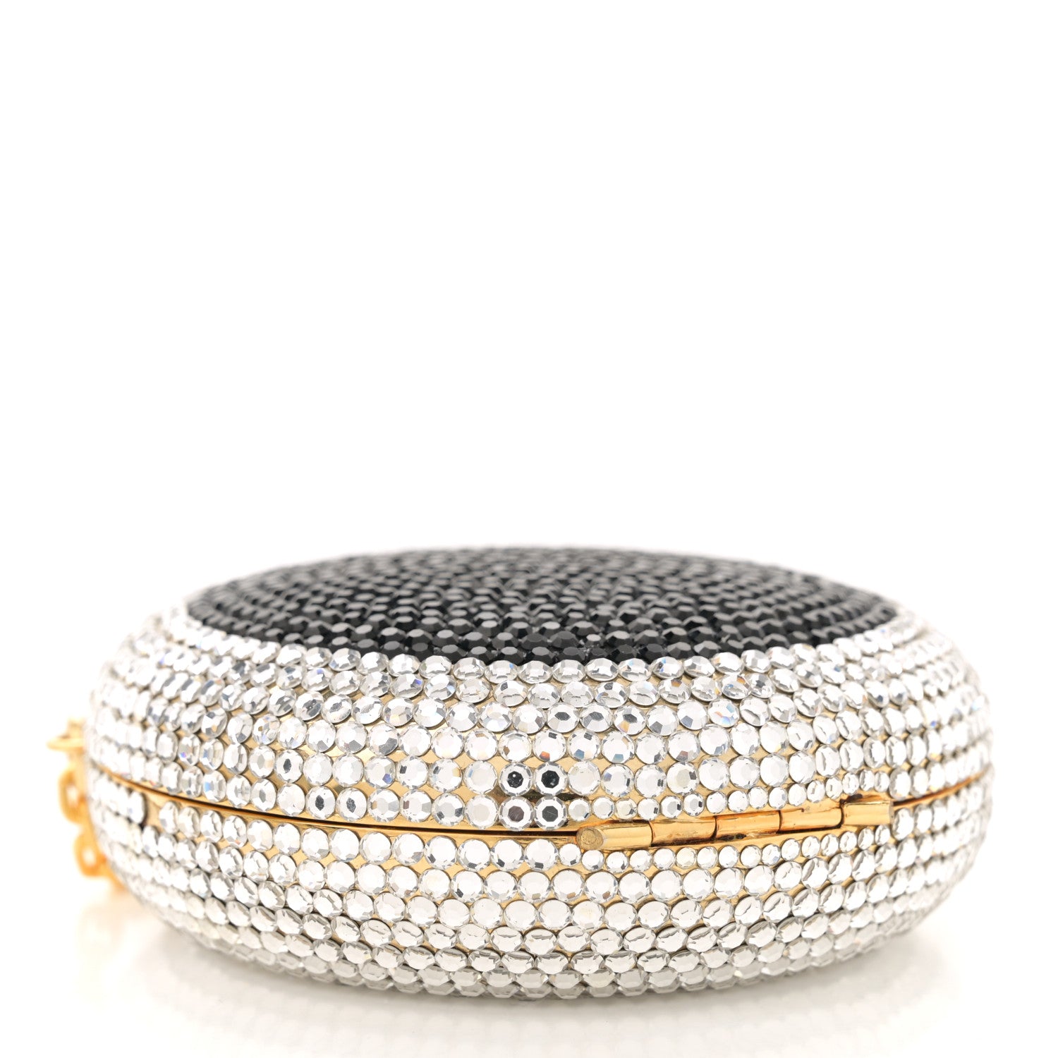Judith Leiber Swarovski Crystal Clutch Silver Black 5 of 13