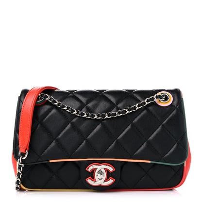 Chanel Lambskin Plexiglass Quilted Small Cuba Color Flap Black Multicolor 1 of 10