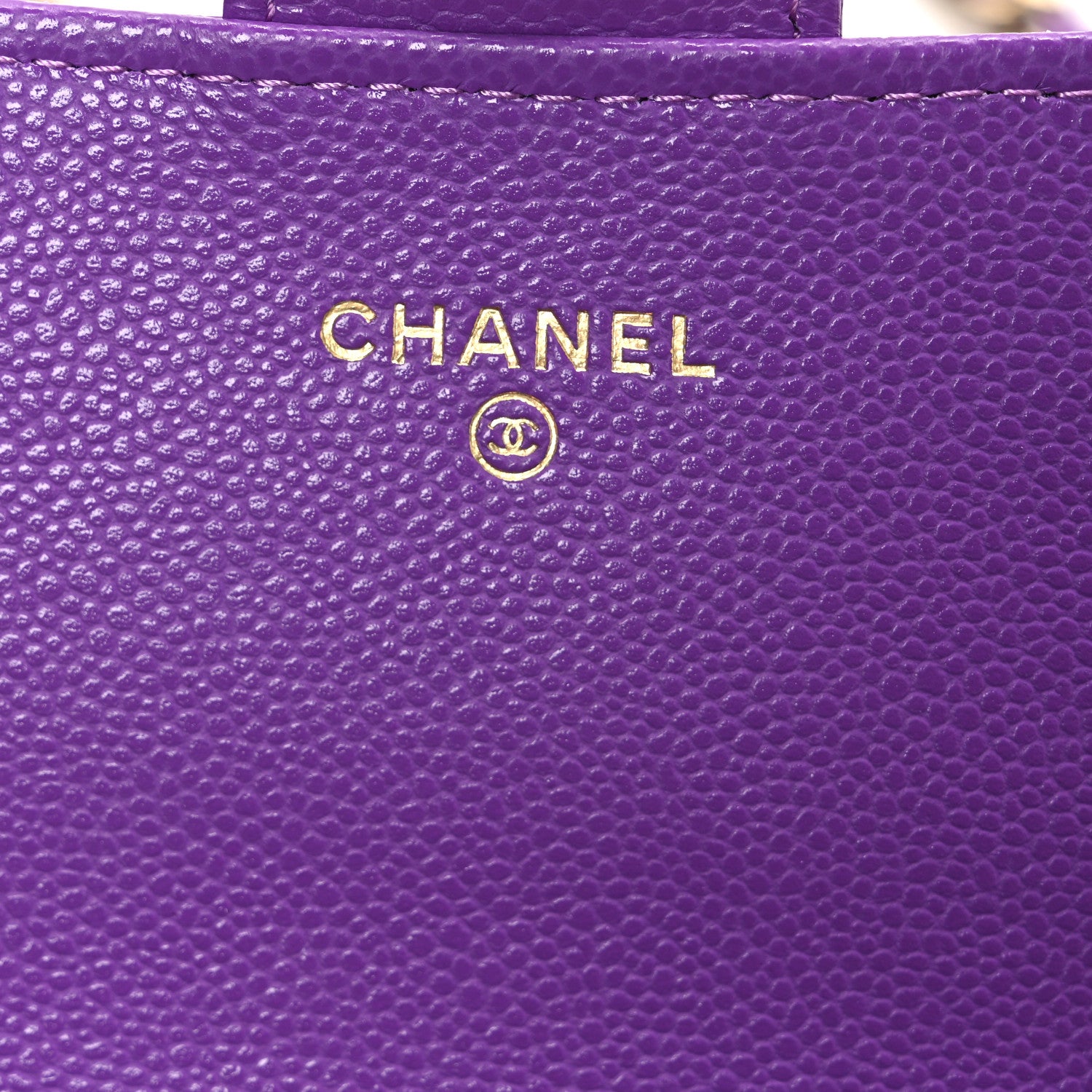 Chanel Caviar Quilted Flap Phone Holder with Chain Purple 6 of 12