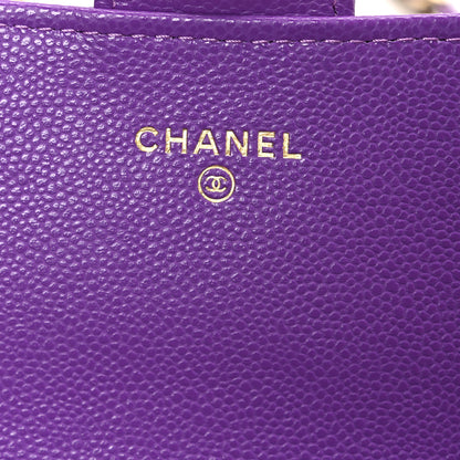 Chanel Caviar Quilted Flap Phone Holder with Chain Purple 6 of 12