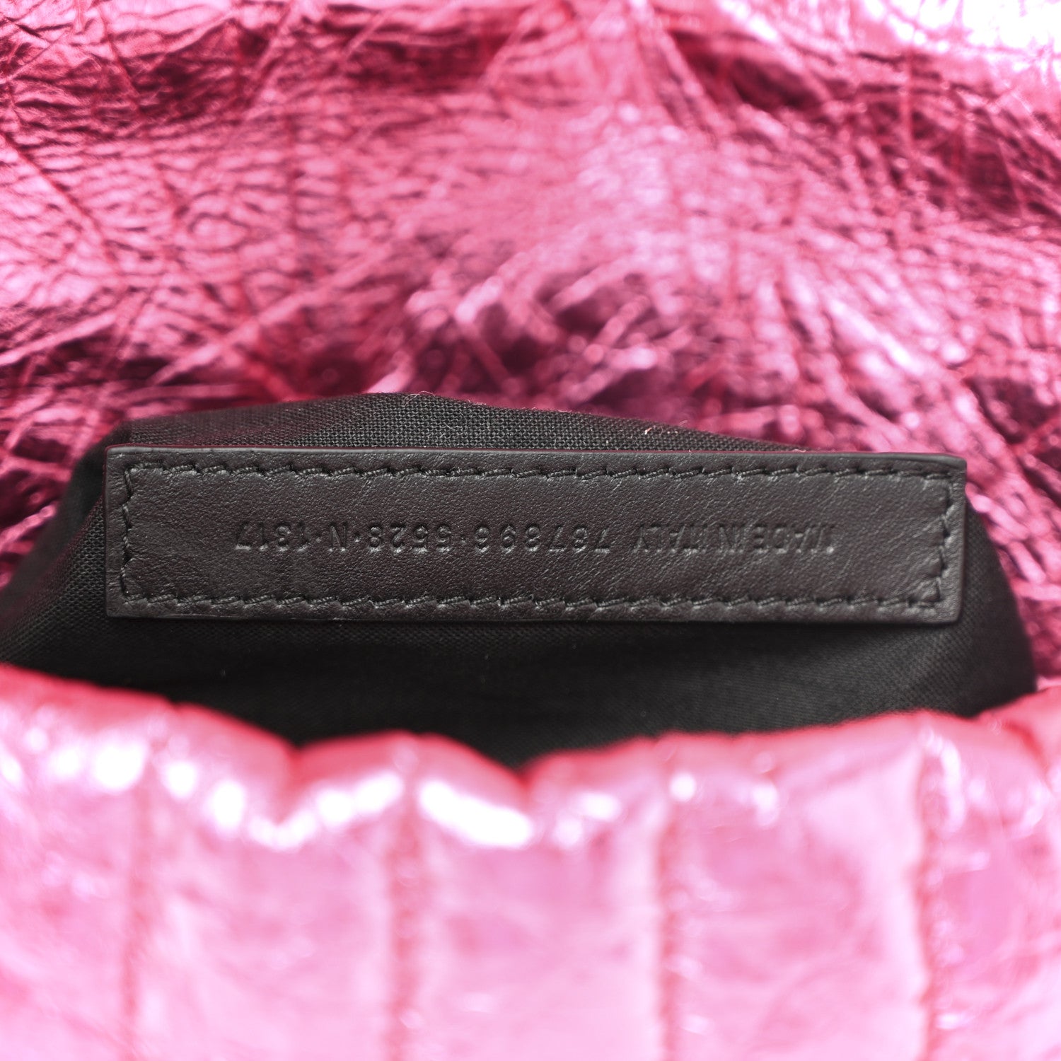 Balenciaga Metallized Crushed Calfskin Quilted Small Monaco Shoulder Bag Pink 7 of 10