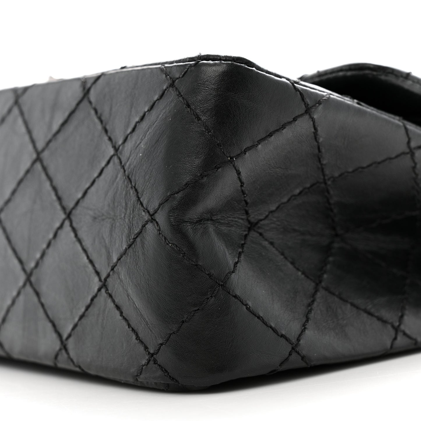 Aged Calfskin Quilted 2.55 Reissue 225 Flap Black