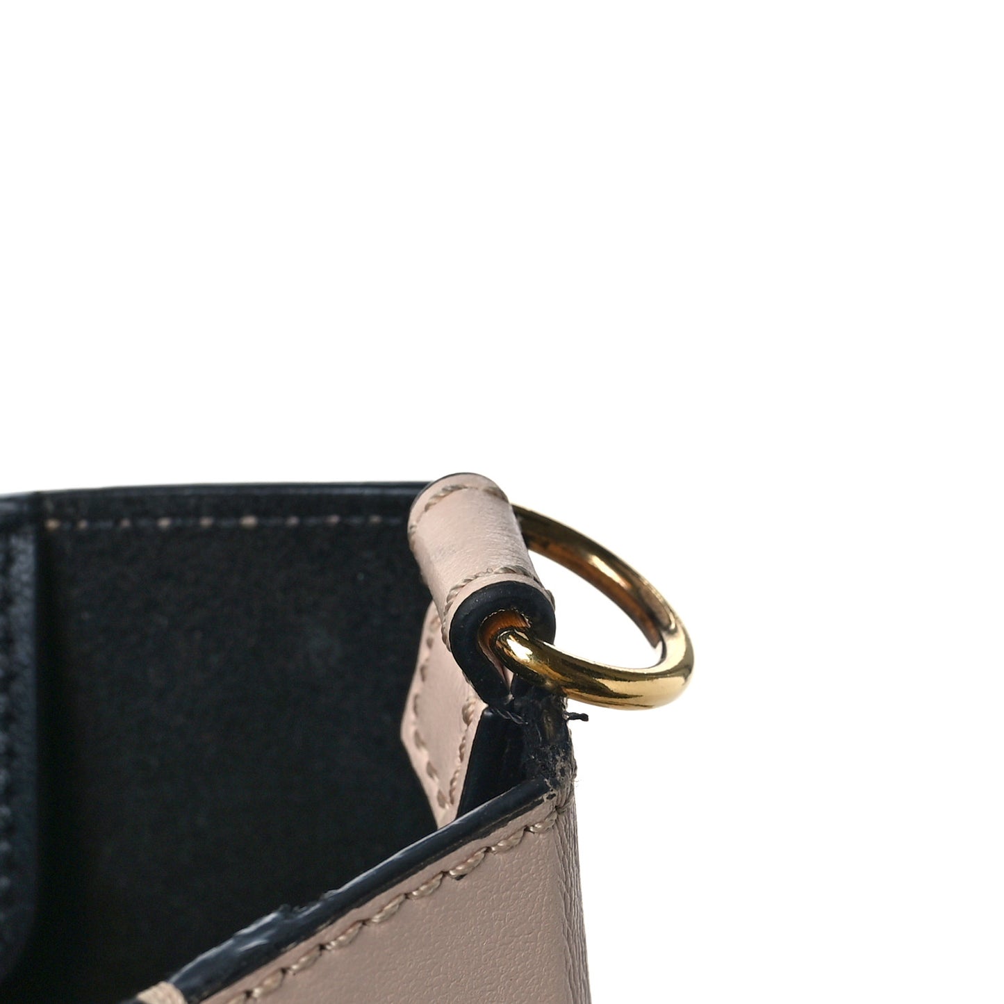 Vitello Fluffy Logo Small Shopping Bag Rosa Quarzo Black