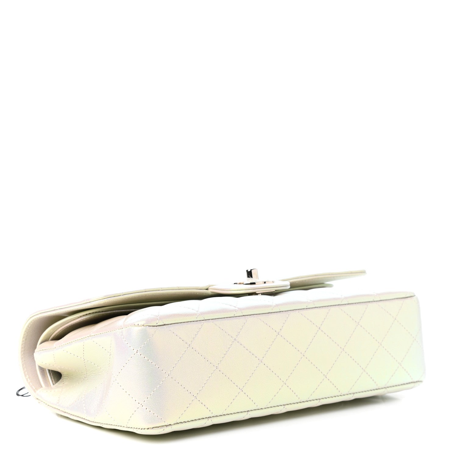 Chanel Iridescent Lambskin Quilted Medium Double Flap Ivory 4 of 13
