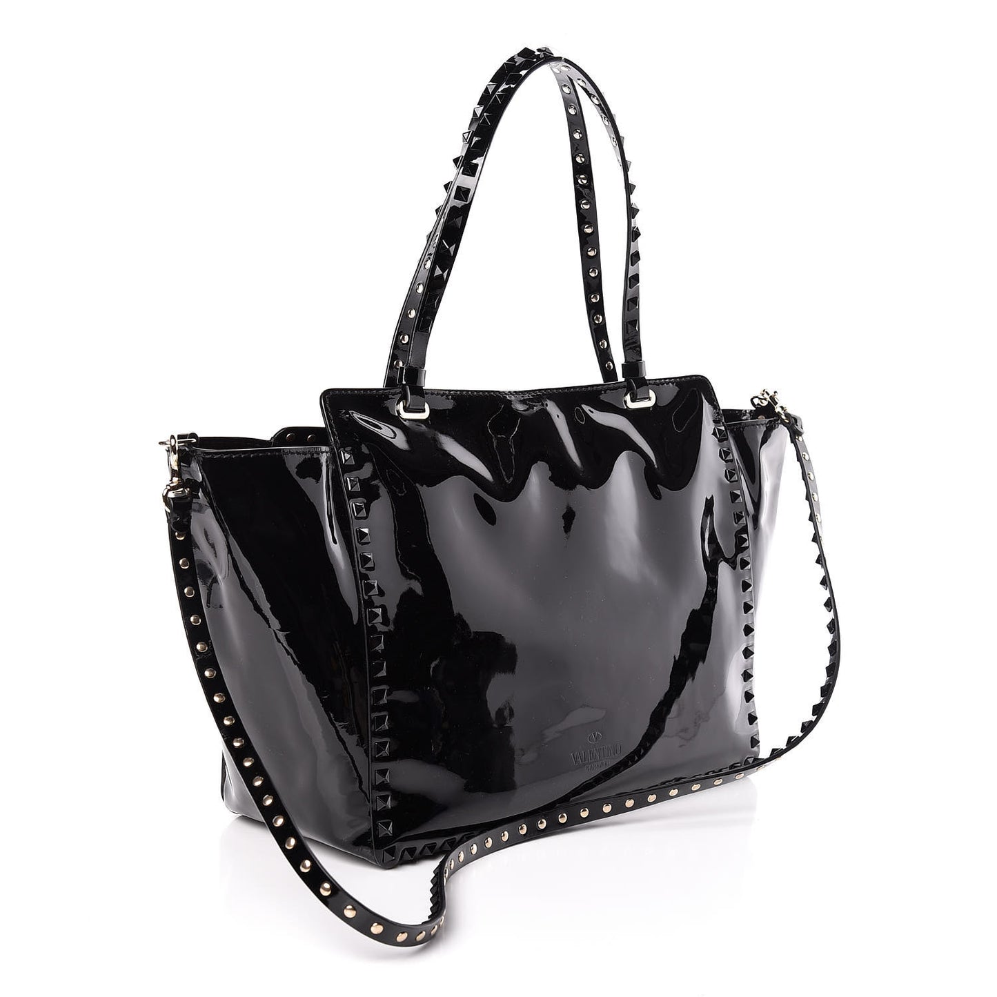 Patent Punkouture Medium Rockstud All Over Tote Black