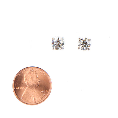 Tiffany Platinum Diamond 1.84ctw Solitaire Earrings 2 of 5