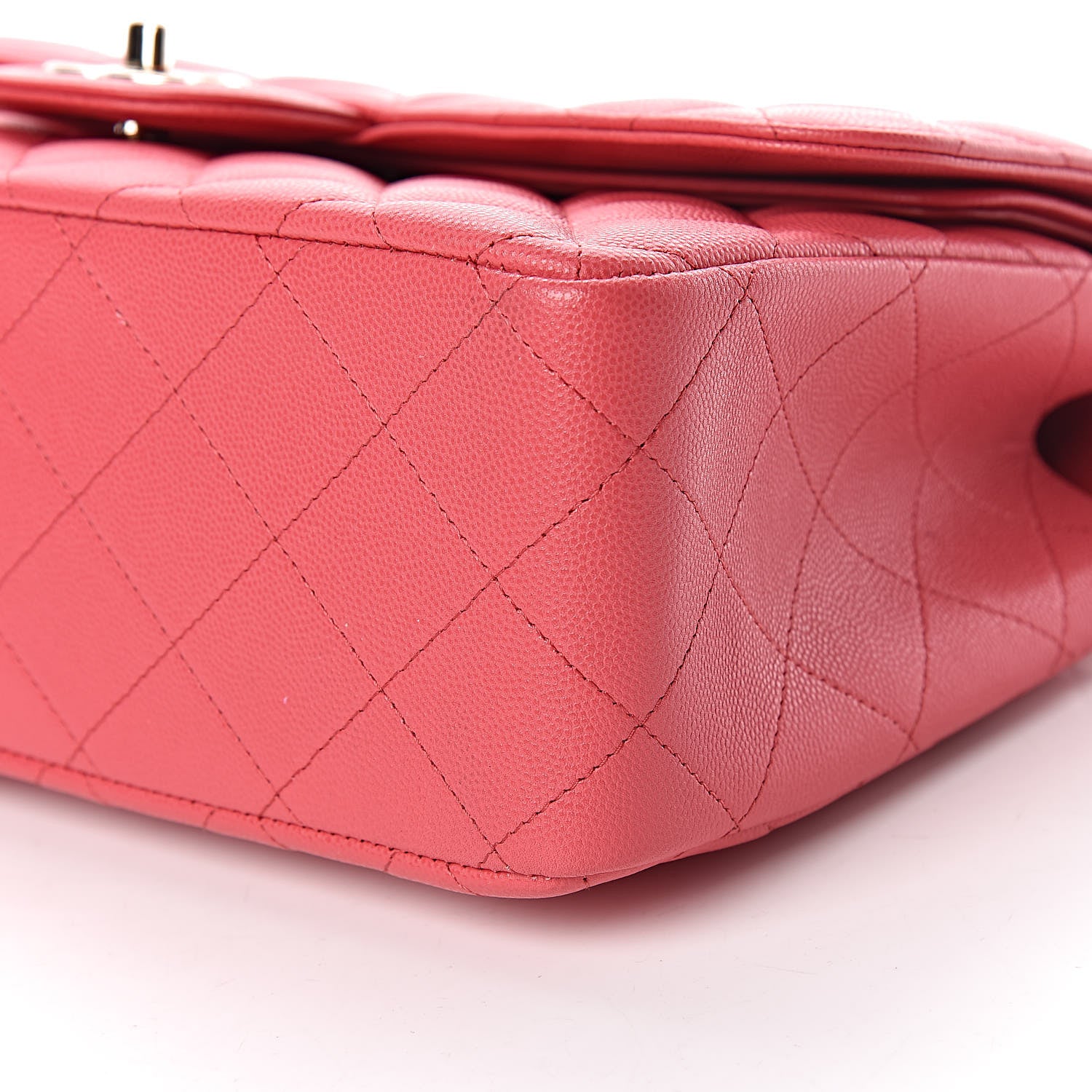 Chanel Caviar Quilted Jumbo Double Flap Dark Pink 10 of 12