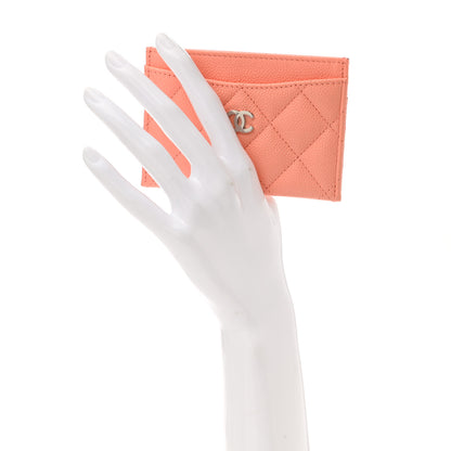 Chanel Caviar Quilted Card Holder Coral 2 of 9