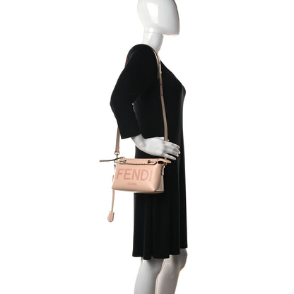 Fendi Vitello King Logo Embossed Mini By The Way Boston Bag Light Rose 2 of 8
