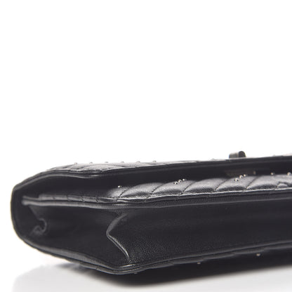 Chanel Sheepskin Chevron Quilted Studded Reissue Wallet On Chain WOC Black 6 of 14