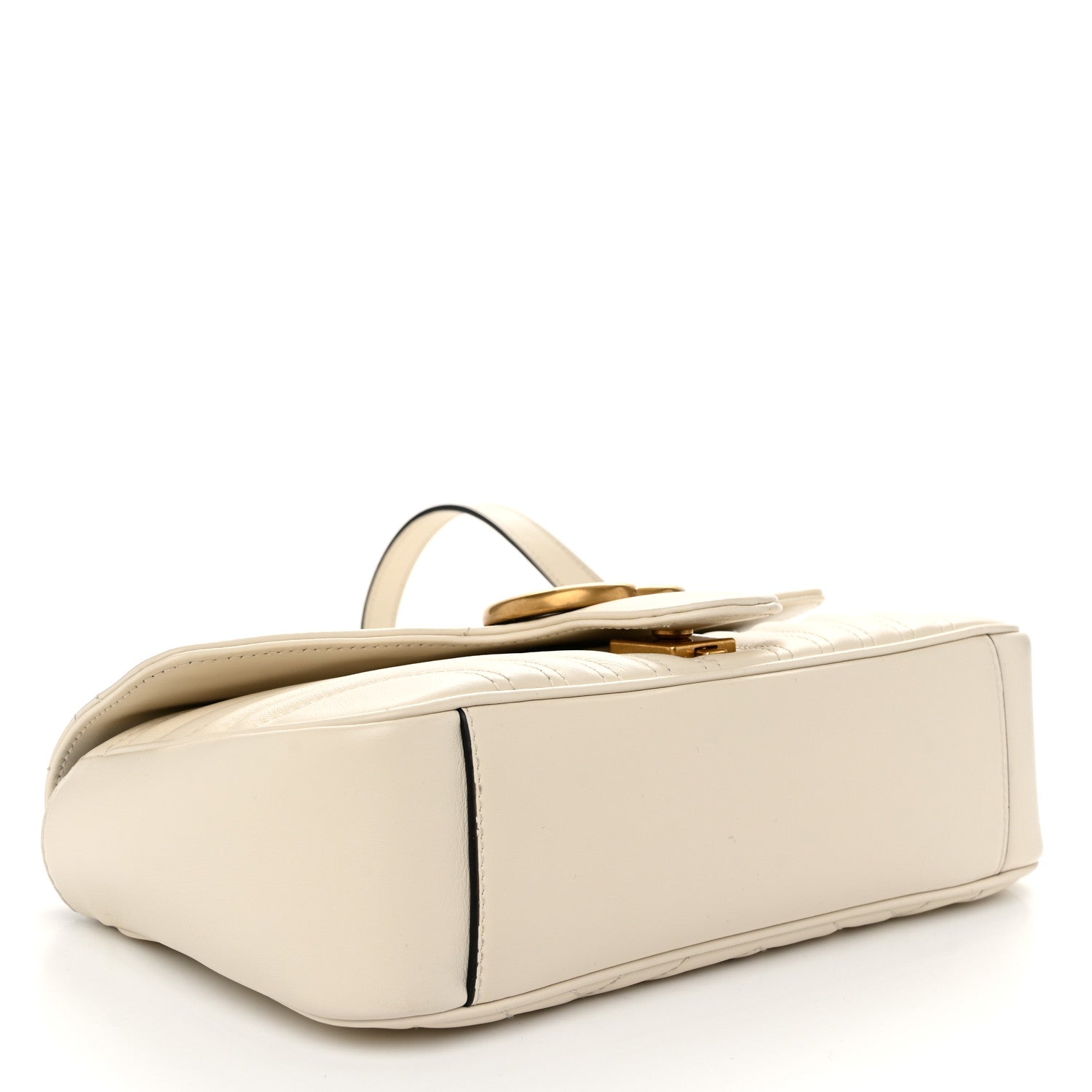 Gucci Calfskin Matelasse Small GG Marmont Shoulder Bag White 4 of 10