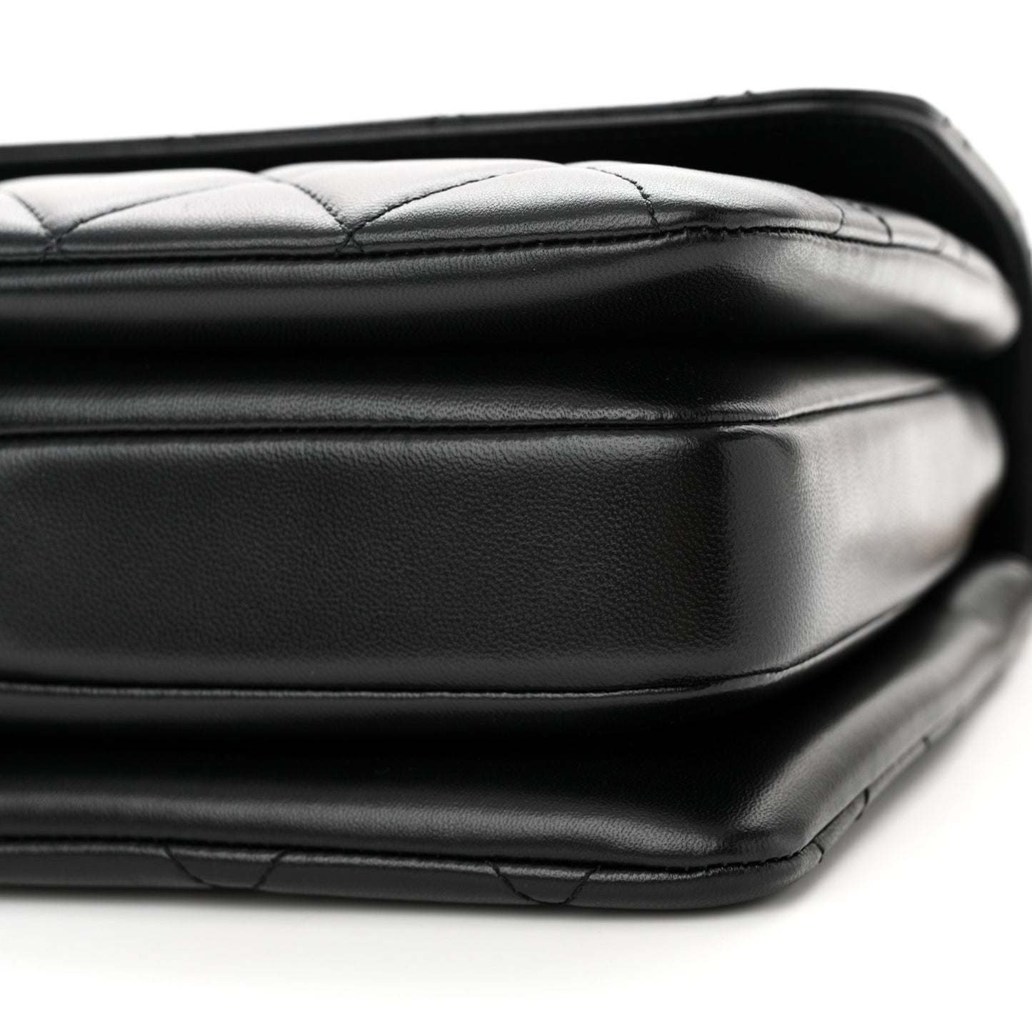 Lambskin Quilted Small Trendy CC Dual Handle Flap Bag Black