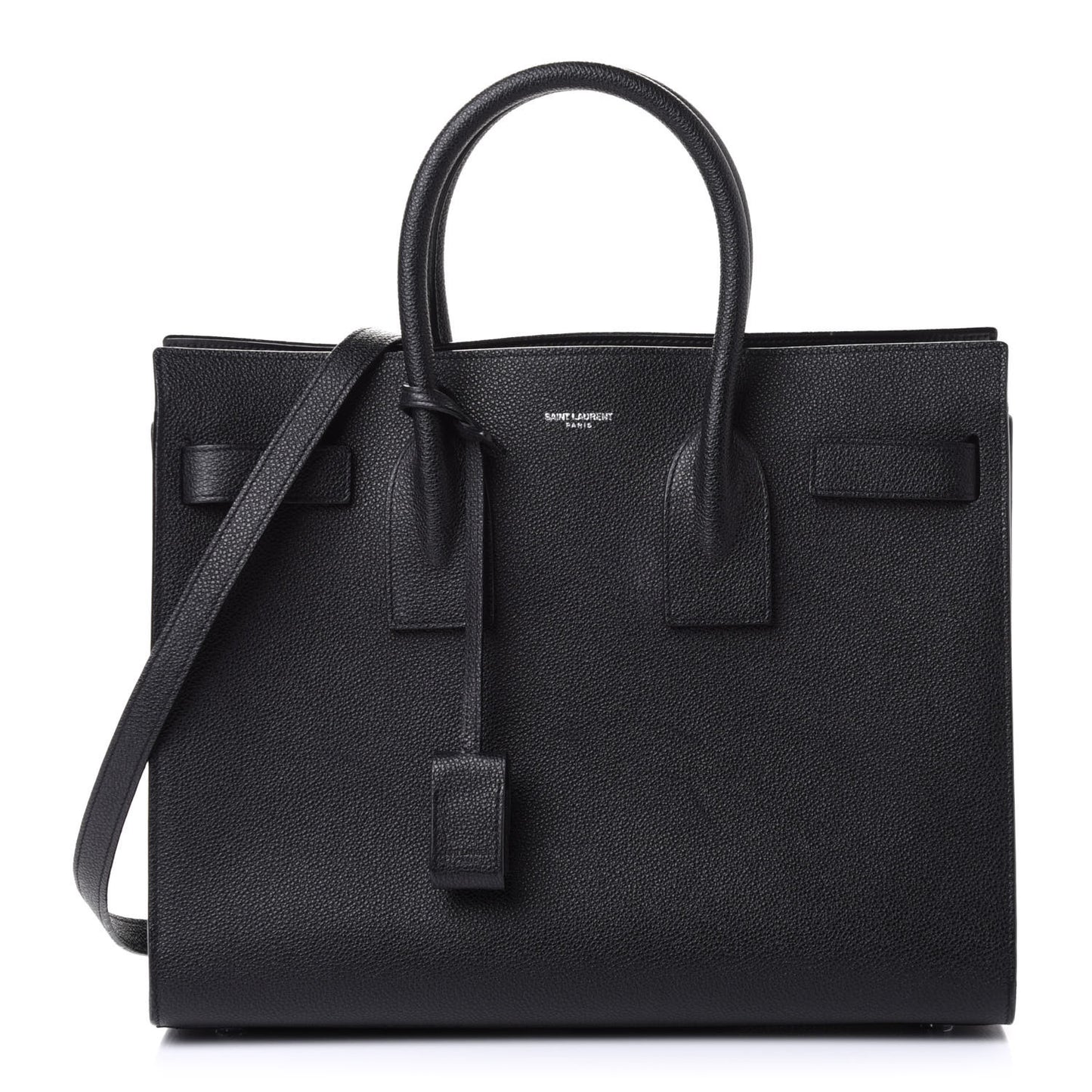 Grained Calfskin Small Sac De Jour Black