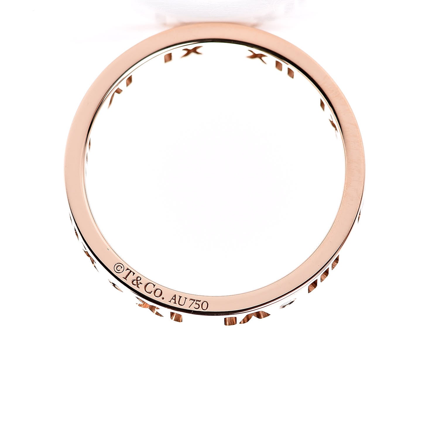 Tiffany 18K Rose Gold Diamond Atlas Pierced Ring 53 6.25 5 of 5