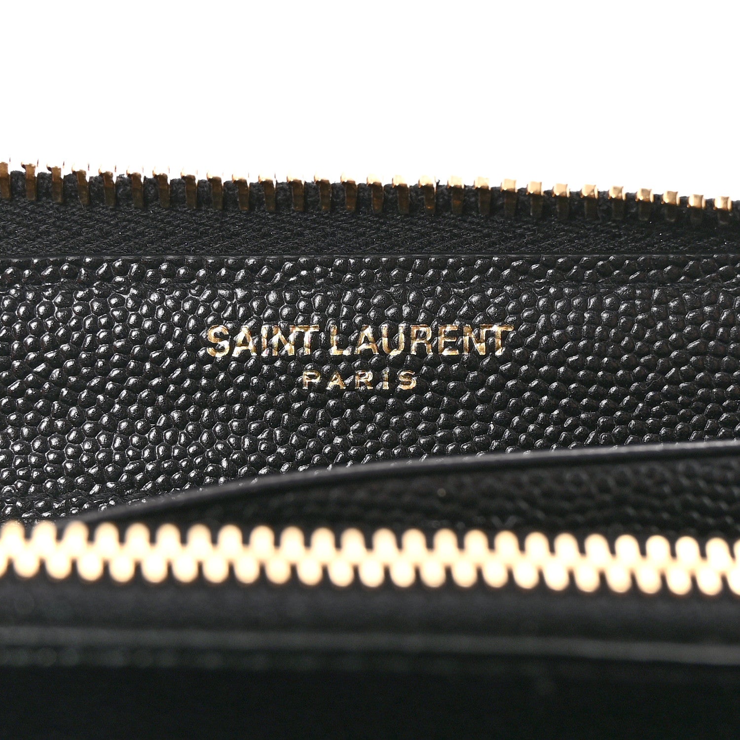 Saint Laurent Grain De Poudre Matelasse Chevron Monogram Zip Around Wallet Black 12 of 14