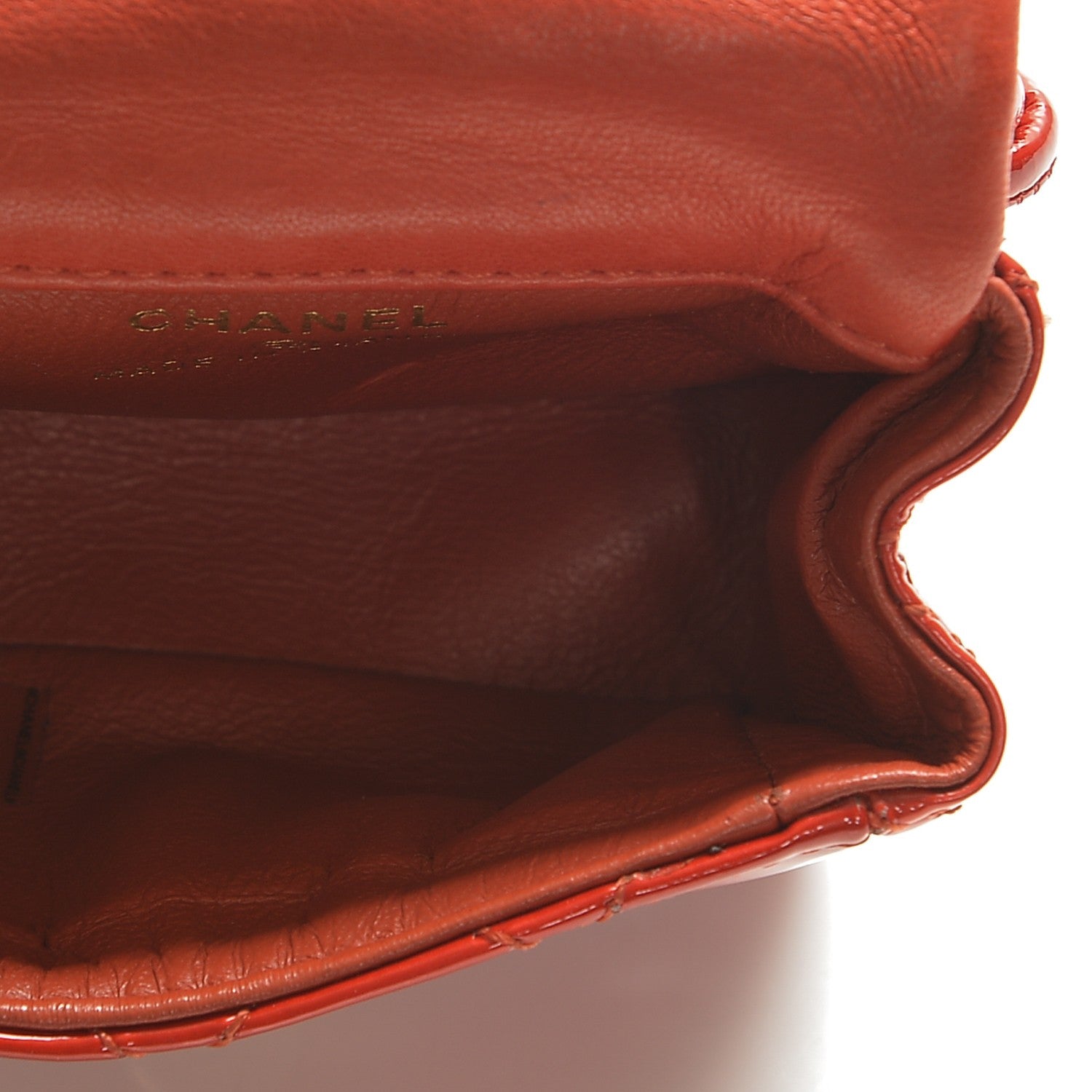 Chanel Patent Quilted 2.55 Ankle Wrist Bag Red 5 of 8
