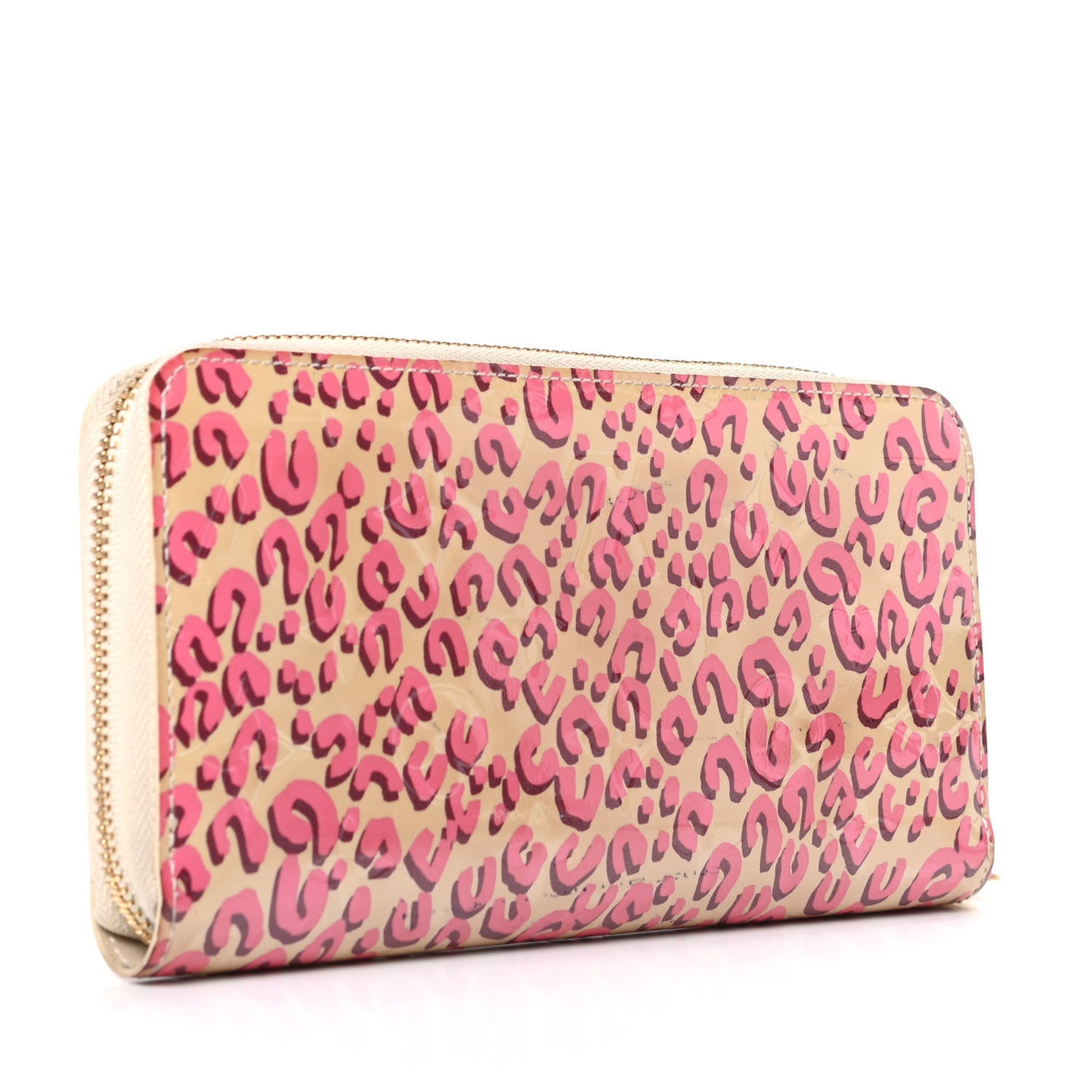 Vernis Leopard Zippy Wallet Blanc Corail