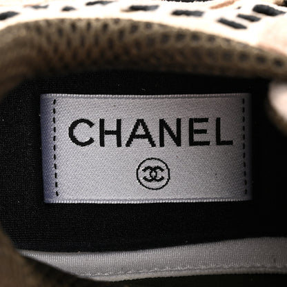 Chanel Suede Calfskin Embroidered CC Sneakers 35.5 Beige Black 7 of 9