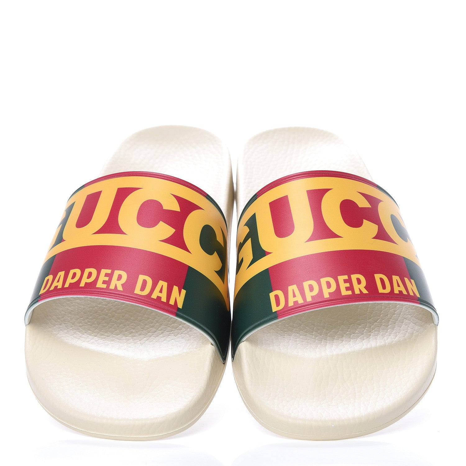 Gucci X DAPPER DAN Rubber Mens Slide Sandals 12 Red Green Crop 6 of 8