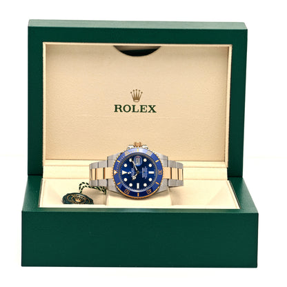 Rolex Stainless Steel 18K Yellow Gold 41mm Submariner Date Watch Royal Blue 126613LB 5 of 5