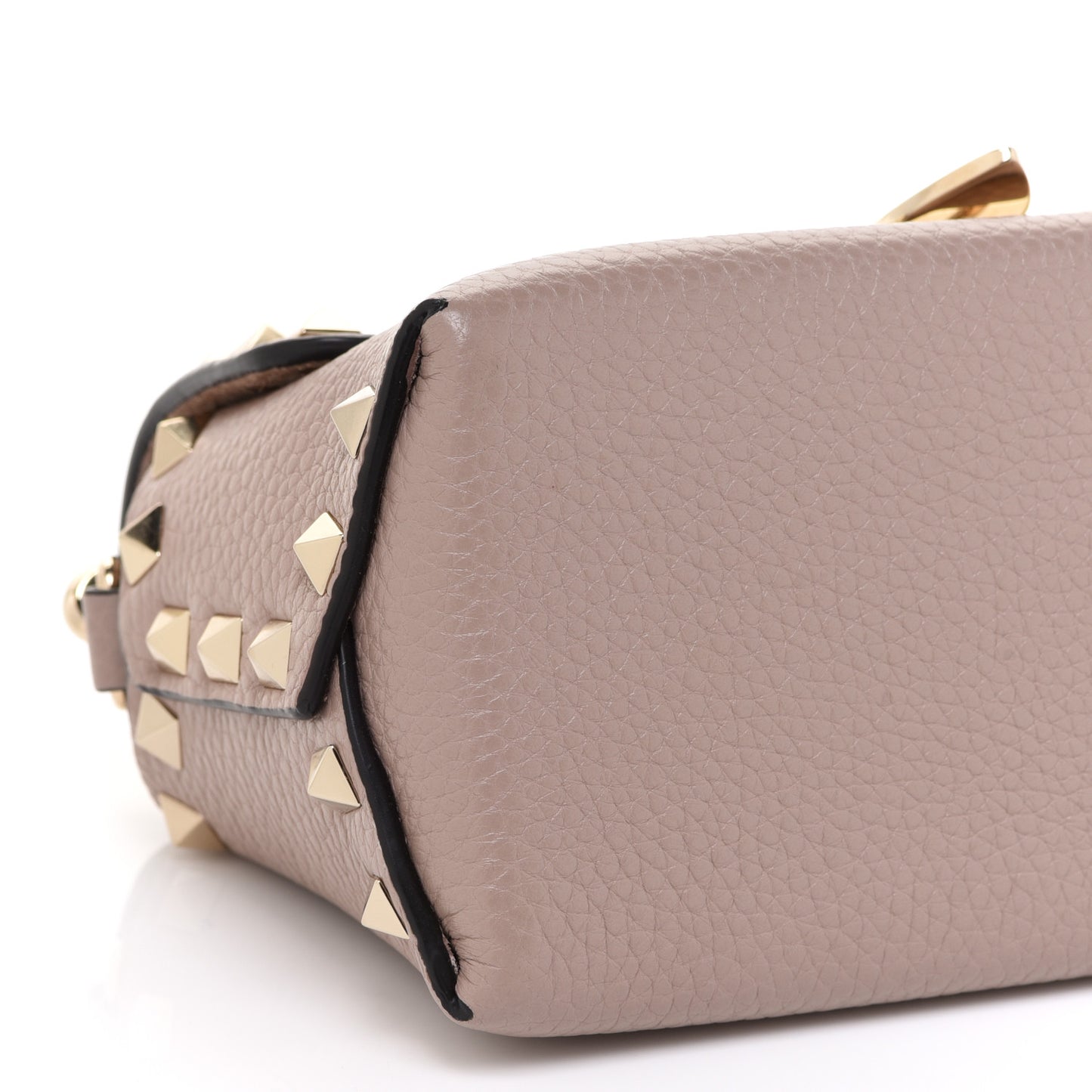 Pebbled Calfskin Mini Rockstud Crossbody Bag Poudre