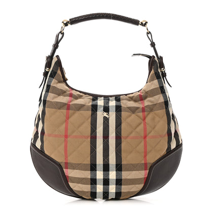Burberry House Check Quilted Hoxton Hobo Brown 1 of 15
