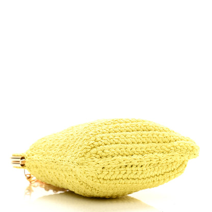 Fendi Fabric Crochet Baguette Phone Bag Giallo 4 of 10
