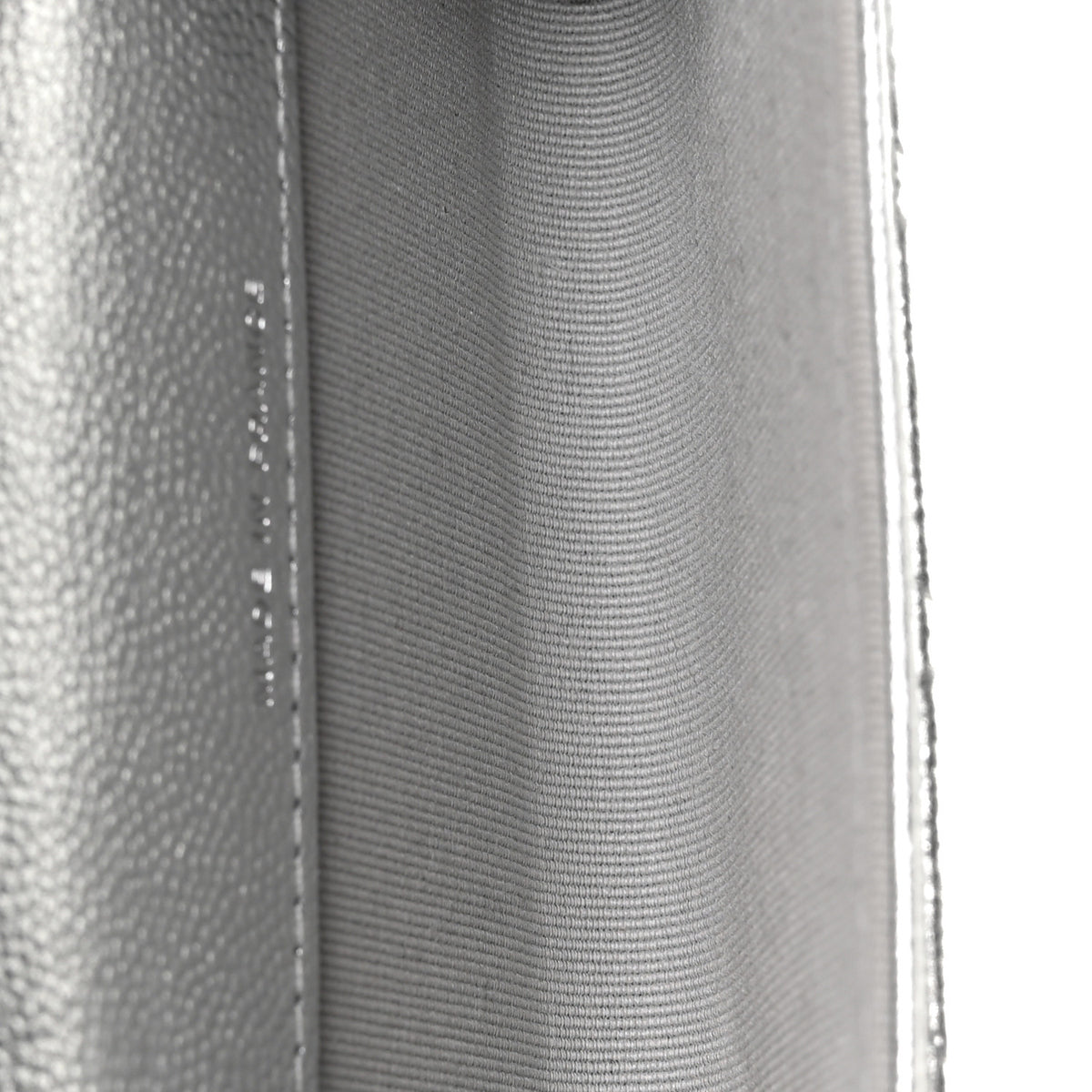Metallic Caviar Quilted Flap Card Holder Wallet Silvery
