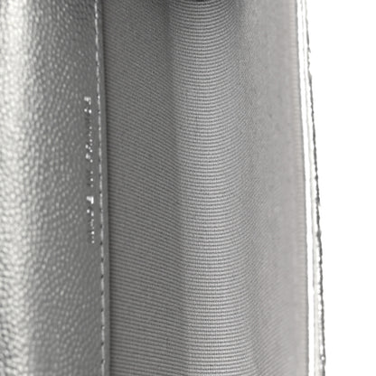 Chanel Metallic Caviar Quilted Flap Card Holder Wallet Silvery 5 of 8