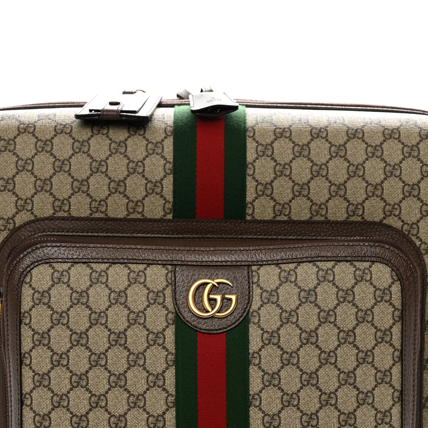 GG Supreme Monogram Web Medium Savoy Trolley Beige Ebony