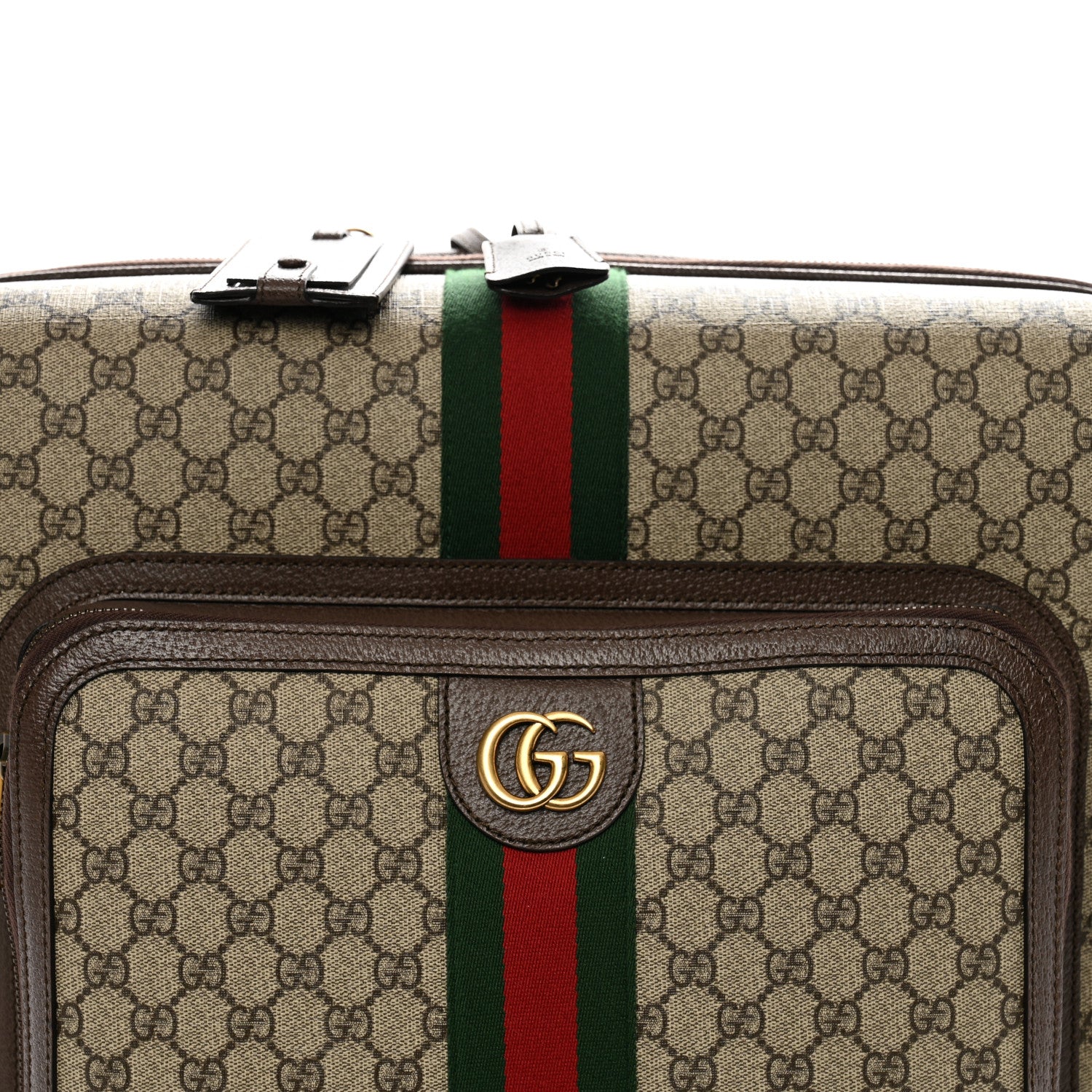 Gucci GG Supreme Monogram Web Medium Savoy Trolley Beige Ebony 7 of 9
