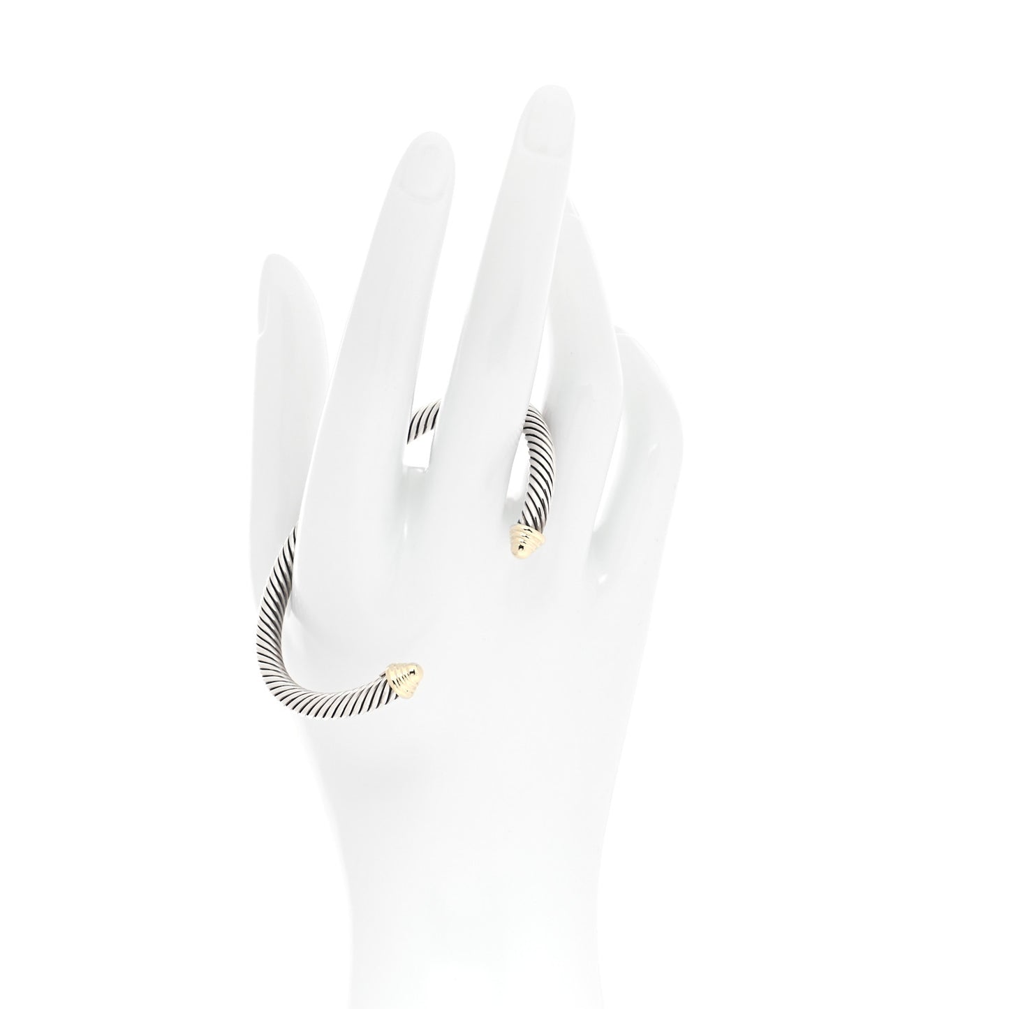 Sterling Silver 14K Yellow Gold 5mm Cable Classics Bracelet