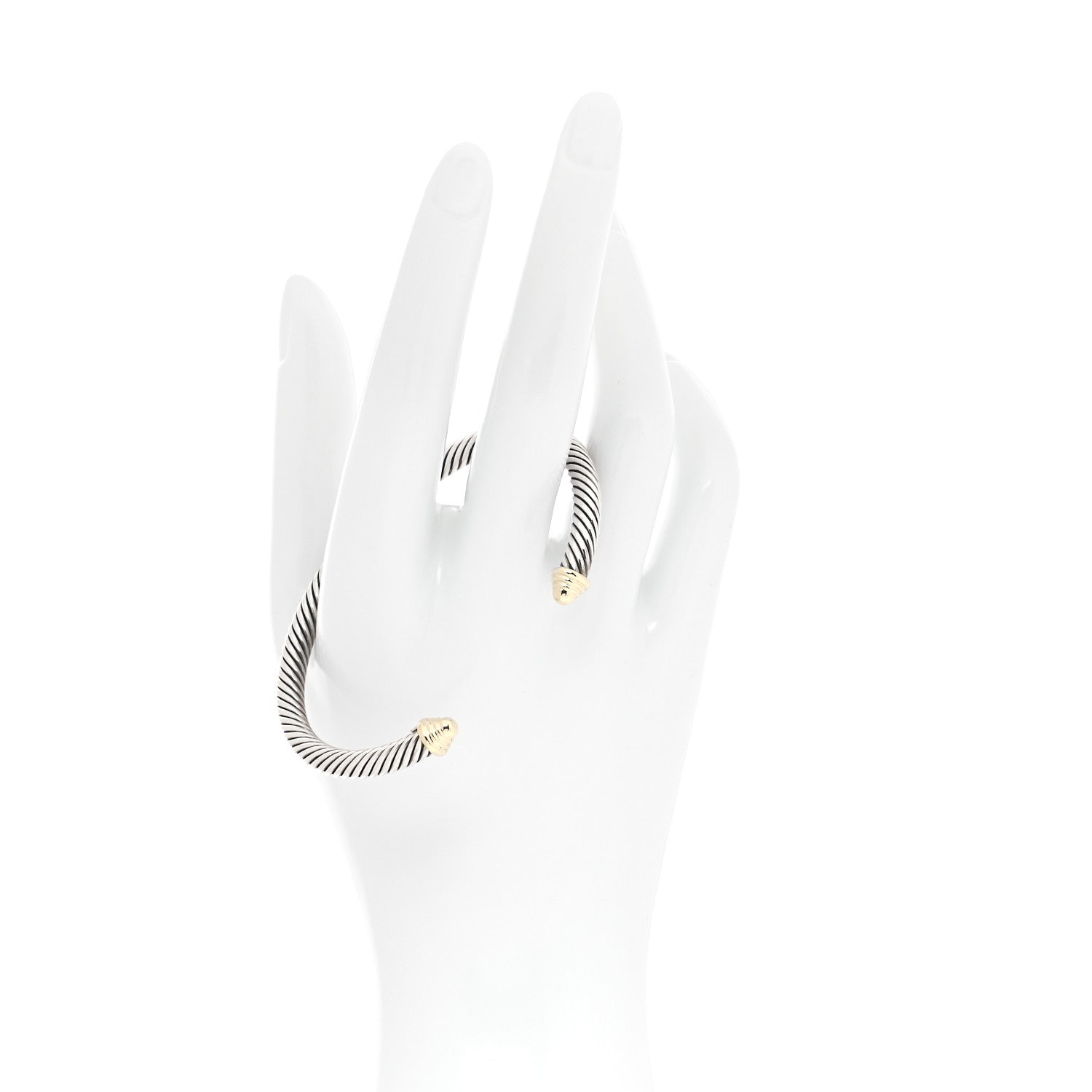 David Yurman Sterling Silver 14K Yellow Gold 5mm Cable Classics Bracelet 2 of 4