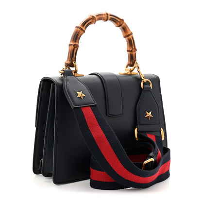 Gucci Moon Calfskin Web Medium Dionysus Bamboo Top Handle Bag Black Bright Evergreen Hibiscus Red 3 of 11